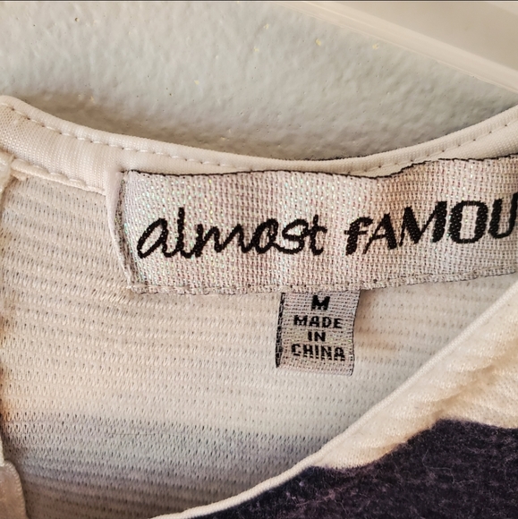 Almost Famous Navy Blue Striped Dress RN#97230 Size Medium Women - Picture 5 of 8